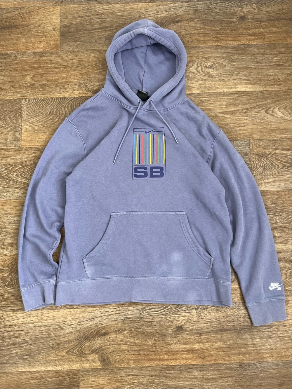 Nike Lavender Hoodie with Multicolor Stripe SB Graphic/A754